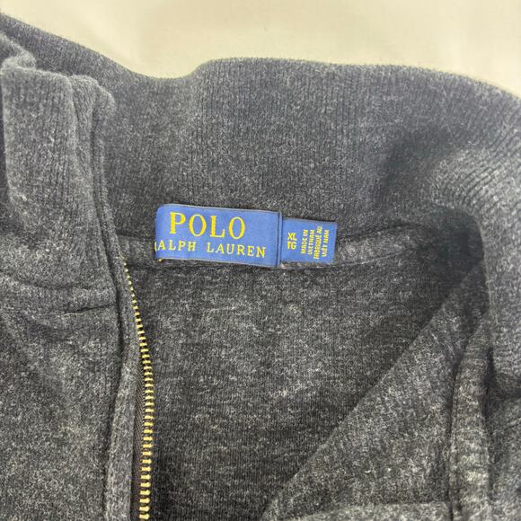 Polo Ralph Lauren Cotton 1/4 Zip Sweater Large XL Charcoal Pullover Sweatshirt - Picture 4 of 5